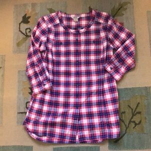 Duluth Red and Plaid Tunic Shirt